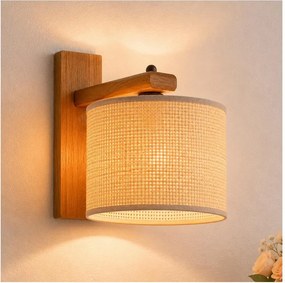 Aplică de perete AIDA 1xE27/15W/230V stejar/rafie