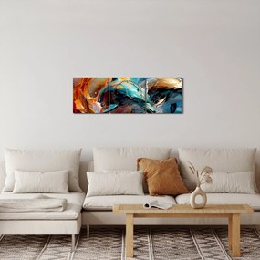 Tablou - Pictură de delfin (cu ceas) (90x30 cm)