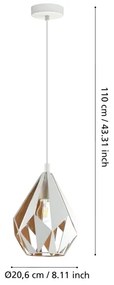 Eglo 43001 - Lustră pe cablu CARLTON 1xE27/60W/230V