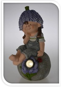 Lampa solara Boy w lavender, 21x23.5x46.5 cm, oxidat de magneziu