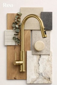 Baterie bucatarie Rea Master auriu periat