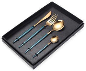 Set 4 tacamuri din inox,gri-auriu,TRENDY'S