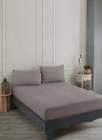 Set husa pat dublu ROAD POTLU, maro, bumbac/poliester, 160x200 cm, cu