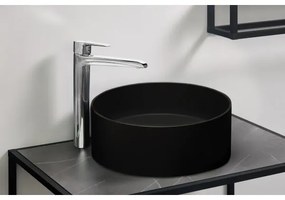 Deante CQS_NU4S - lavoar pentru blat SILIA, Ø 36 cm, granit, negru