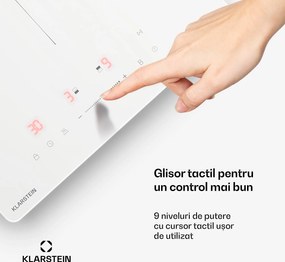 Klarstein Plită cu inducție PowerGlide | Modernă, compactă și puternică | 2 zone de gătit | 3500 W | 30 cm