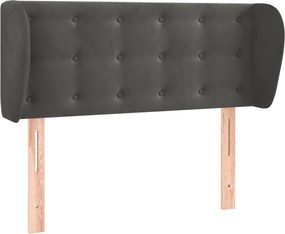 vidaXL Tăblie de pat cu aripioare gri închis 103x23x78/88 cm catifea