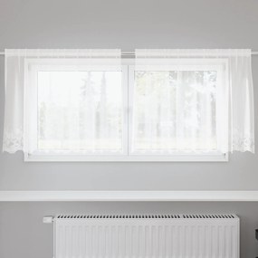 vidaXL Cortină din Dantelă cu perdele Floral Alb 200 x 80 cm Poliester