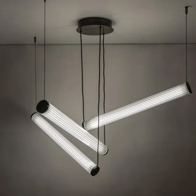 Zuma Line 1238 - Lustră suspendată LED dimabilă pe cablu COMO LED/64W/230V 2700-6500K, neagră, cu telecomandă