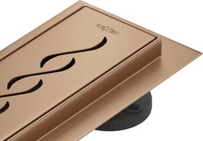 Mexen Flat 360° M18 rigolă liniară rotativă 80 cm, cupru periat - 1C23080-40