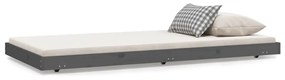 823506 vidaXL Cadru de pat, gri, 90x190 cm, lemn masiv de pin