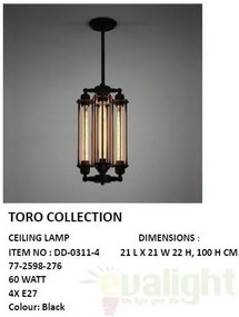 Lustra, Pendul Vintage, Industrial Style Toro 77-2598 HL