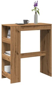 vidaXL Masă bar cu rafturi, stejar artizanal, 90x40x103,5 cm, lemn