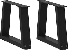vidaXL Picioare pentru măsuță de cafea în formă de V, 2 buc., negru, 40x(30-31,3) cm, oțel