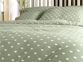 Lenjerie de pat din bumbac SAGHEARTS POLY verde Dimensiune lenjerie de pat: 70 x 90 cm | 140 x 200 cm