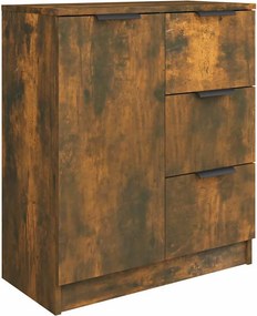 vidaXL Servantă, stejar fumuriu, 60x30x70 cm, lemn prelucrat