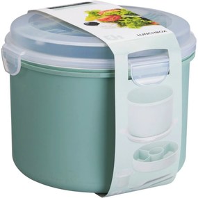 Caserolă de prânz cu bol pentru dressing șicu tacâmuri, roz