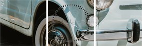 Tablou - mașina retro Fiat (cu ceas) (90x30 cm)