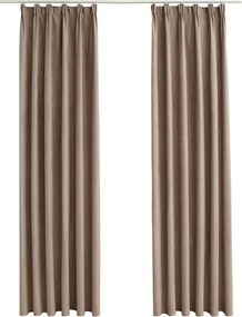 vidaXL Draperii opace cu cârlige, 2 buc., gri taupe, 140 x 245 cm
