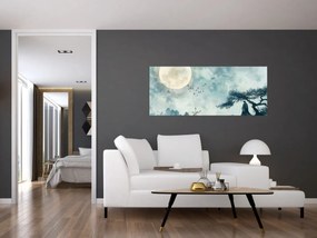 Tablou - Pictură cu lună plină (120x50 cm)