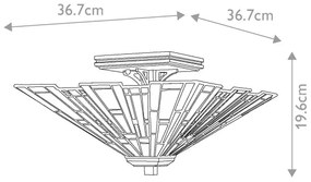 Quoizel QZ-MAYBECK-F - Plafonieră Tiffany MAYBECK 2xE27/60W/230V