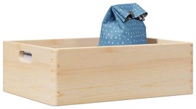 vidaXL Cutie din lemn cu mânere 40x30x13 cm din lemn masiv de pin