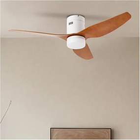 ZEVENTI - LED ventilator de tavan PADUA LED/18W/230V Wi-Fi Tuya alb/maro + telecomandă