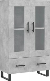 vidaXL Dulap înalt, gri beton, 69,5x31x115 cm, lemn prelucrat