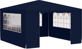 vidaXL Cort de petrecere profesional cu pereți albastru 4x4 m 90 g/m²