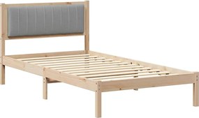 vidaXL Cadru de pat cu tăblie tapițată Gri deschis 100 x 200 cm