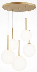 Lustra cu 5 pendule design modern Basic form auriu
