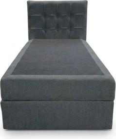 Pat tapițat boxspring DIRELIS VIBE 90x200 cm gri inchis Saltea: Saltea cu arcuri Bonell