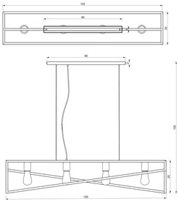 Lustră pe cablu GOTE 4xE27/60W/230V