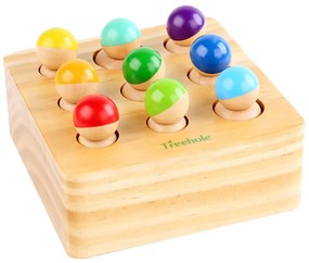 Jucărie din lemn Montessori pentru dezvoltarea abilităților, cu potrivirea formelor