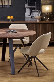 Masa rotunda Danilo nuc/negru ø120/h74 cm