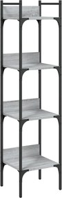 vidaXL Bibliotecă 4 niveluri, gri sonoma 35x30x138,5 cm lemn prelucrat