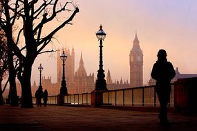 Fotografie Big Ben and Houses Of Parliament on foggy morning, Scott E Barbour