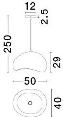 Lustra suspendata design modern, Stone Gray, AERE, L 50cm