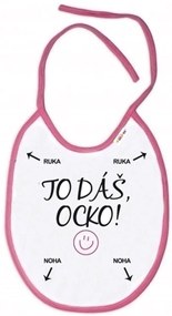 Bavetă impermeabilă Baby Nellys ÎI VEI DĂ, TATICULE! roz