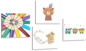 Set tablouri într-un design colorat distractiv