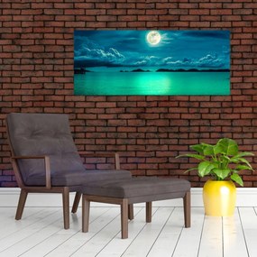 Tablou - Luna plină deasupra apei (120x50 cm)