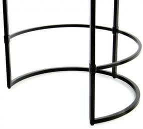 Masuta de cafea rotunda din marmura Louis 44.5x44.5x64 cm alba