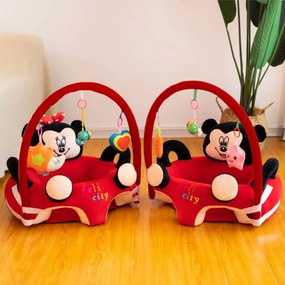 Fotoliu din plus pentru bebelusi cu spatar si arcada, Minnie Mouse, 53 cm, Rosu, FPS-54