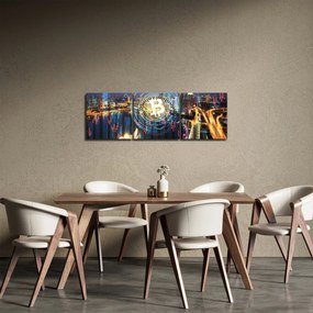 Tablou - Orașul investițiilor (cu ceas) (90x30 cm)