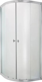 Cabina de dus semirotunda Invena Marbella si usi culisante 90x90 crom sticla mata