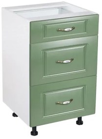 Corp inferior 50 cu 3 sertare metalice greutate Zebra MDF Verde