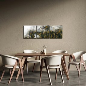 Tablou - Pădure în nori (cu ceas) (90x30 cm)