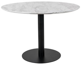 Masă de dining rotundă cu blat cu aspect de marmură ø 110 cm Bolzano – House Nordic