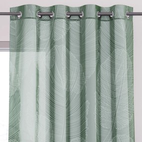 Draperie verde cu imprimeu, PALMA 140x250 cm
