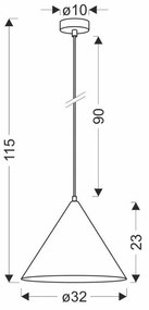 Lustră maro cu abajur din metal ø 32 cm Dunca – Candellux Lighting