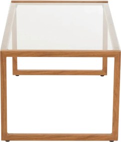 Masa de cafea NATURELE cu blat din sticla 90x50 cm, maro